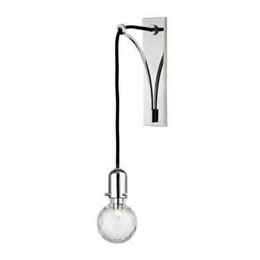 Polished Nickel With Clear Ribbed Glass One Light Wall Sconce (1101-PN)