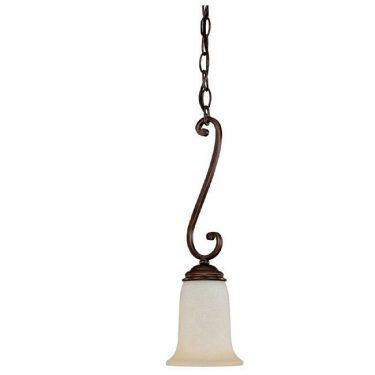 One Light Burnished Bronze Down Mini Pendant (3028BB-251)