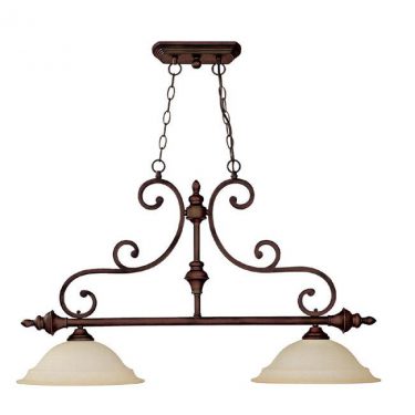Two Light Burnished Bronze Island Fixture (3077BB)