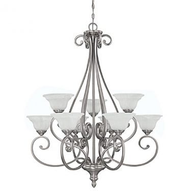 Chandler Matte Nickel Nine Light Chandelier (3079MN-222)
