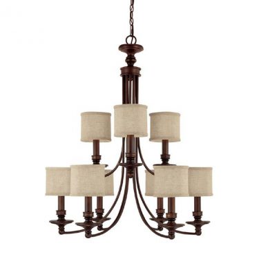 Burnished Bronze Nine Light Midtown Chandelier (3919BB-450)