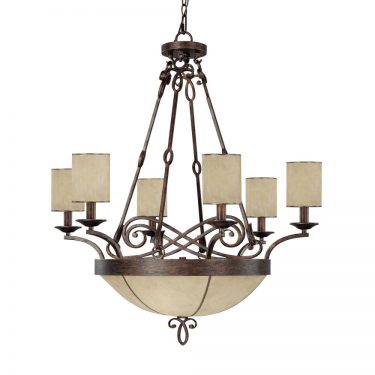 Rustic Nine Light Rustic Finish Up Pendant (4167RT-510)
