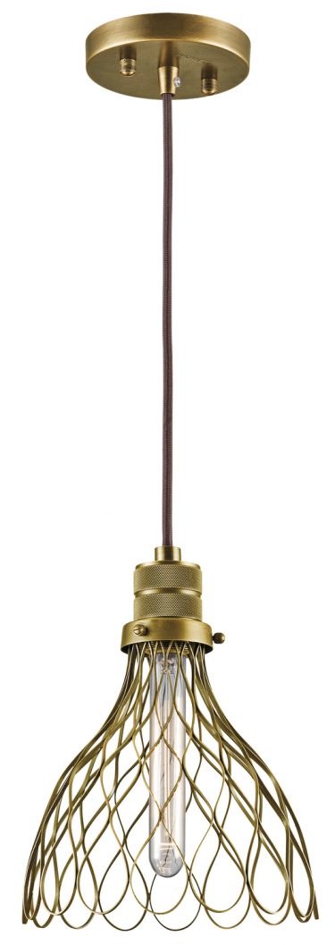 Mini Pendant One Light In Natural Brass Finish (43127NBR)