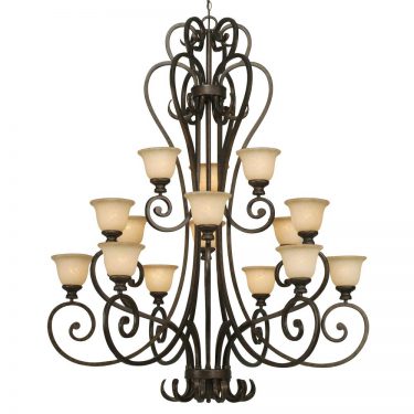 Three Tier Fifteen Light Burnt Sienna Chandelier (8063-15L BUS)