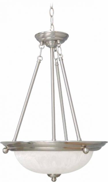 Marti 3-Light Brushed Nickel Bowl Shaped Pendant (V2283-33)