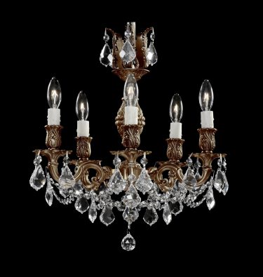 Five Light French Gold Chandelier By Liv Lighting (CH9512A-03G-ST)